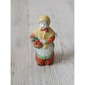 Mini ceramic Grandma apple bundle village accessory xmas